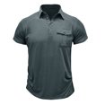 thumbnail image 1 of Penkiiy Men's Quick-Dry Short Sleeve Athletic Performance Pullover Shirt M Dark Gray, 1 of 1