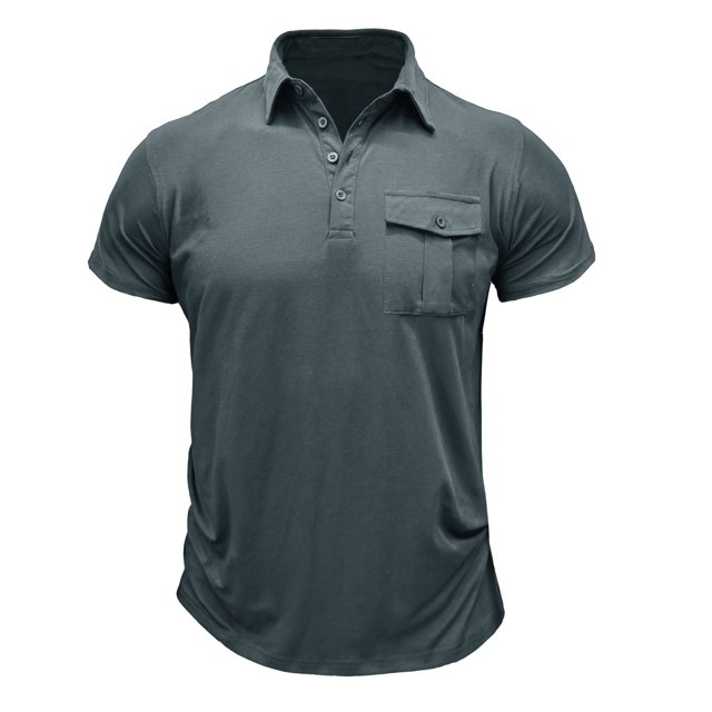 Penkiiy Men's Quick-Dry Short Sleeve Athletic Performance Pullover Shirt M Dark Gray