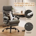 thumbnail image 4 of EDTara Executive Big and Tall Office Chair, 500lb Capacity, Leather Computer Desk Chair With Footrest, 90-155° Adjustable Reclining for Gaming or Work, 4 of 7