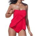 thumbnail image 1 of Birdeem Womens Two Piece Set Swimsuits Solid Tummy Control Swimwear Beachwear, 1 of 9