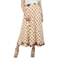 thumbnail image 1 of Phagun Floral Printed Cream Reversible Cotton Two Layer Wrap Skirt Summer Wear, 1 of 6
