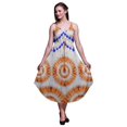 thumbnail image 1 of Bimba Robe Midi Imprimée Teinture sur Nœuds pour Femmes, Bretelles Spaghetti, Tenue de Plage, Taille TTG, 1 of 5