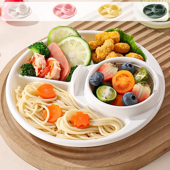 SSZMDLB 4Pcs Divided Plates, Plastic Portion Control Plates for Home Use,Kidsand Study, Reusable Bento Lunch Trays, Meal Prep Dishes for Healthy Eating, Food Storage Containers