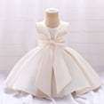 thumbnail image 2 of FhsagQ Robes pour Filles Robe de Fête Surdimensionnée à Nœud pour Filles Robe Tutu de Demoiselle d'Honneur pour Mariages Fillette Printemps Robes du 7 Juillet Or Rose 120, 2 of 8