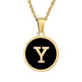 thumbnail image 1 of Colliers, Collier Lettre Coquille Mignonne pour Filles, Pendentifs Pièce pour Filles en Acier Inoxydable Colliers Initiale pour Femmes Bijoux Rond, 1 of 8