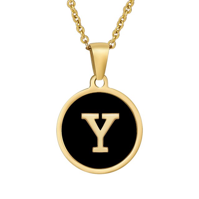 Colliers, Collier Lettre Coquille Mignonne pour Filles, Pendentifs Pièce pour Filles en Acier Inoxydable Colliers Initiale pour Femmes Bijoux Rond