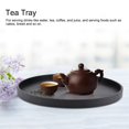 thumbnail image 1 of Round Wood Tray, Wooden Serving Tray Plate Round Tea Coffee Snack Food Tray for Home Kitchen Restaurant, 14.7 Inch, 1 of 8