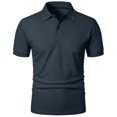 thumbnail image 5 of Sentmoon Spring Outfits for Mens 2025 Oversized Relaxed Turndown Collar Short Sleeve Mens Top Solid Color Men Tshirt Delightful for Climbing & Mountaineering Dark Gray XL, 5 of 5