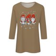 thumbnail image 4 of Meichang Hauts de Noël pour Femmes Manches 3/4 Col Rond Gnomes Graphiques T-Shirts Blouse Décontractée de Vacances en Solde Cadeaux de Noël, 4 of 4
