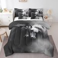 thumbnail image 1 of YST Ensemble Douillette 7 Pcs Format Double Noir Blanc Lit Cheval en Sac, Animaux Vintage – Idée Cadeau Parfaite, 1 of 5