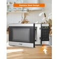 thumbnail image 2 of COMMERCIAL CHEF 0.7 Cubic Foot Microwave with 10 Power Levels, Small Microwave with Push Button, 700W Countertop Microwave up to 99 Minute Timer and Digital Display, Stainless Steel, 2 of 7