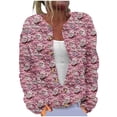 thumbnail image 2 of Jsaierl Ugly Christmas Sweater for Women Cute Xmas Open Front Button Down Sweater Cardigans Fall Winter Knitted Outwear Coat, 2 of 5