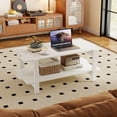 thumbnail image 4 of Costway 2-Tier Coffee Table Irregular Center Table with Open Storage Shelf Cocktail Table White, 4 of 10
