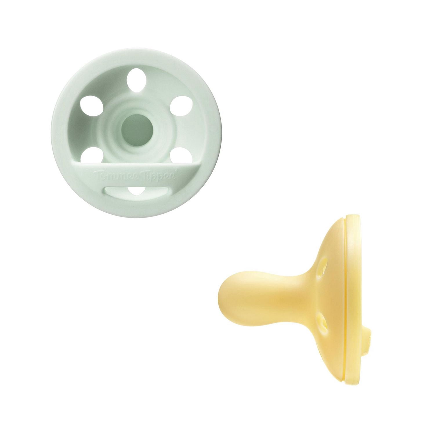 Tommee Tippee Breast-like Pacifier, 0-6m, 2 Count, Lightweight, One-piece Silicone Design, Symmetrical Nipple