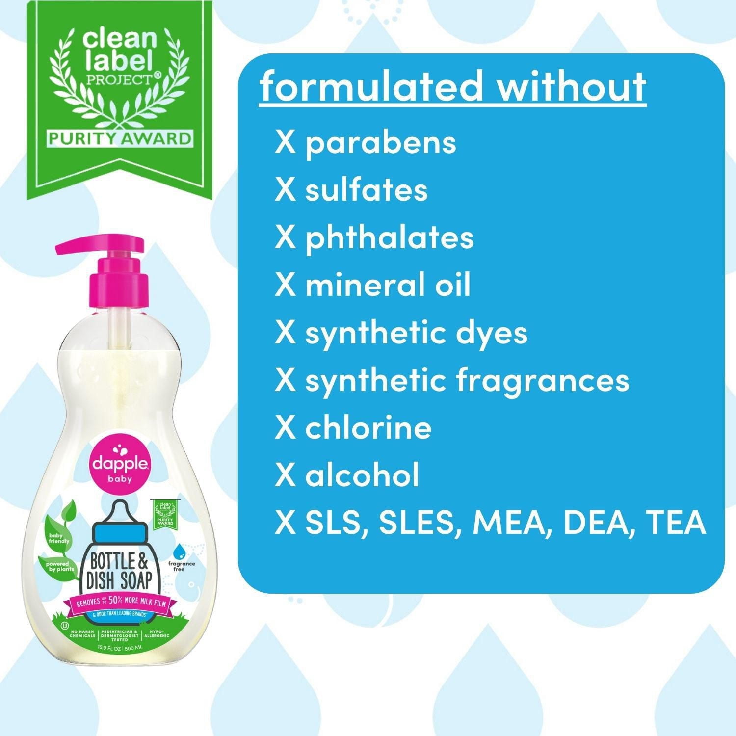Dapple Baby® Liquide vaisselle sans parfum Fragrance 500ml