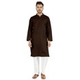 thumbnail image 1 of Atasi Ensemble Kurta Pyjama 2 Pcs pour Homme, Col Henley, Kurta Long Décontracté, 1 of 7