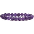 thumbnail image 1 of Bracelet Extensible en Perles Boule 8 mm avec Gemme d'Améthyste Foncée Mate Semi-Précieuse 7 Pouces Unisexe, 1 of 4
