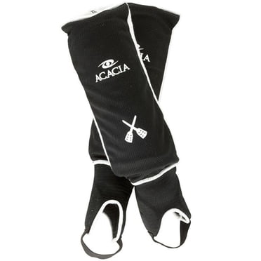 Acacia Iron Guards Shin Pads with Built-In Ankle Sock – Lightweight Pre-Molded Protective Shin Guards for Broomball, Hockey, and Lacrosse