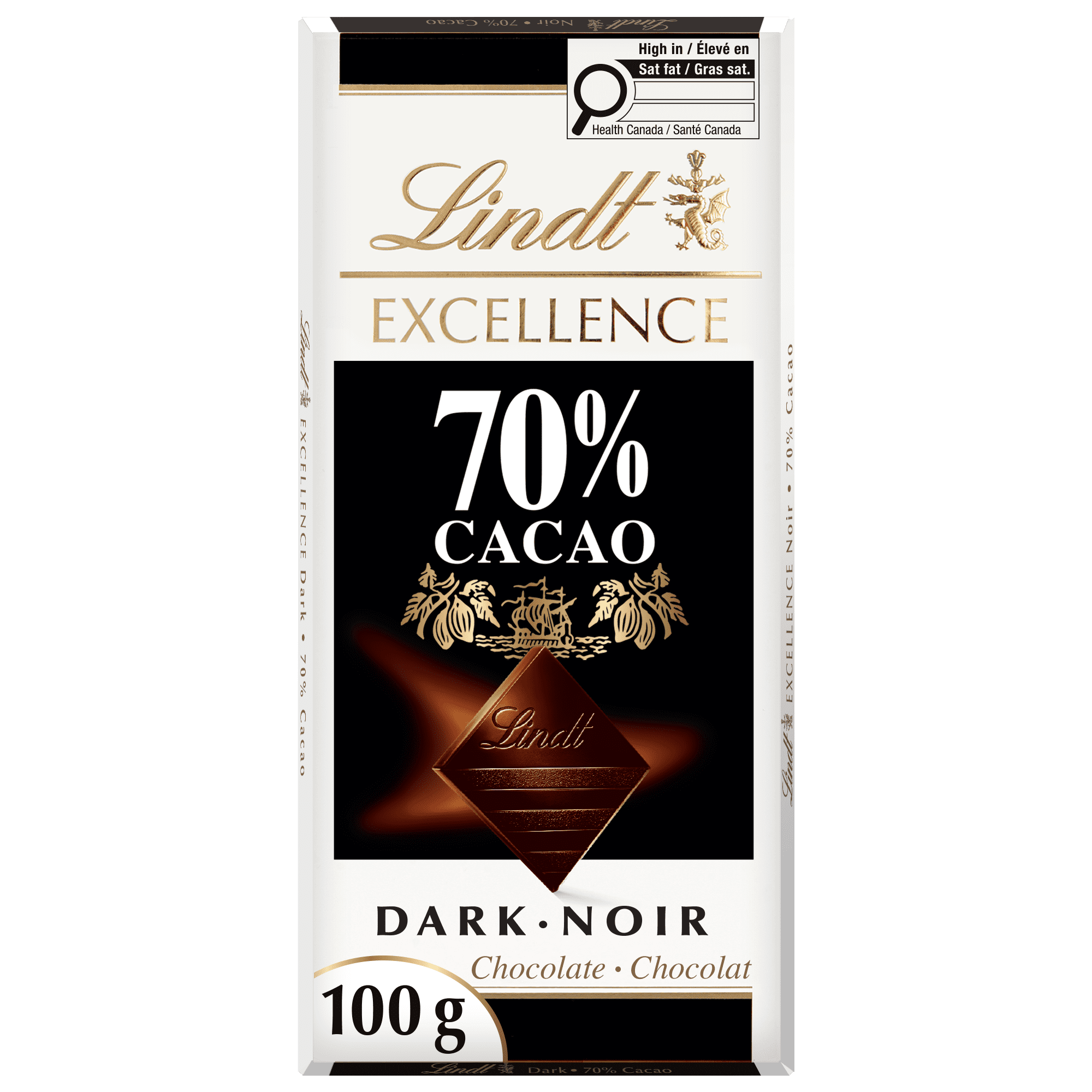 Lindt EXCELLENCE 70% Cacao Dark Chocolate Bar, 100 Grams