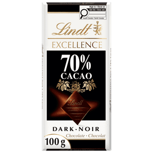 Lindt EXCELLENCE 70% Barre de chocolat noir Cacao, 100 Grams