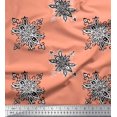 thumbnail image 1 of Soimoi Polyester Crepe Fabric Floral Block Printed Craft Fabric by The Yard 52 Inch Wide, 1 of 3