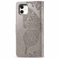 thumbnail image 4 of Wallet Case for iPhone 7plus/8 plus, PU Leather Flip Protective Phone Case Wrist Strap Card Slots Holder Pocket Emboss Butterfly Flower Stand Case for iPhone Grey, 4 of 9