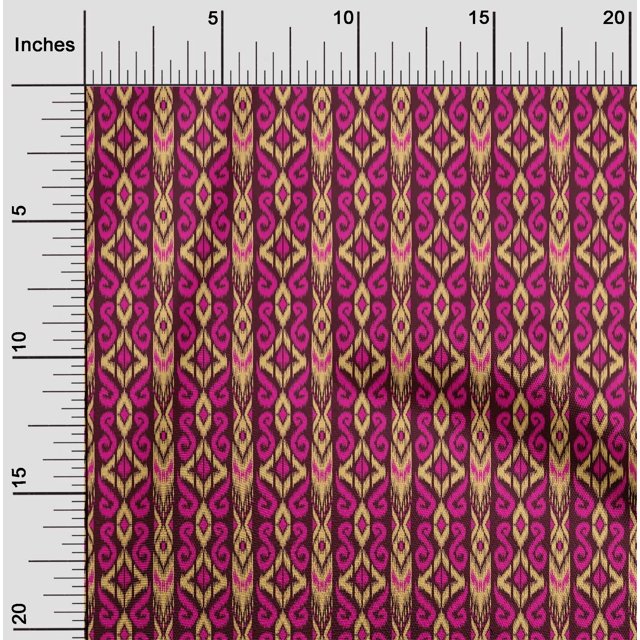 oneOone Polyester Lycra Fabric Stripe & Swirl Ikat Print Sewing Fabric BTY 56 Inch Wide