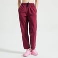 thumbnail image 5 of Dealovy Womens Pants Casual High Waisted Solid Color Drawstring Straight Leg Workout Baggy Lounge Trousers, 5 of 5