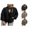thumbnail image 4 of Women Stand Collar Quilted Jackets Long Sleeve Solid Color Full Zip Padded Jackets, 4 of 5