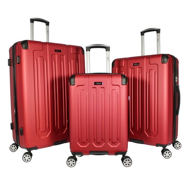 Dejuno 252015DJ-BURGUNDY Tutin Ensemble de Valises Rigides à Roulettes Pivotantes avec Serrure TSA, Bourgogne - 3 Pcs