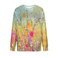 thumbnail image 4 of Qertyioot Hauts de Mode pour Femmes, Chemisier Chandail à Manches pour Dames à Col Rond Imprimé, 4 of 5