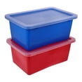 thumbnail image 1 of Raindrops 2pcs Colored Storage Bins With Lids Plastic Storage Containers For Office Use, 1 of 8