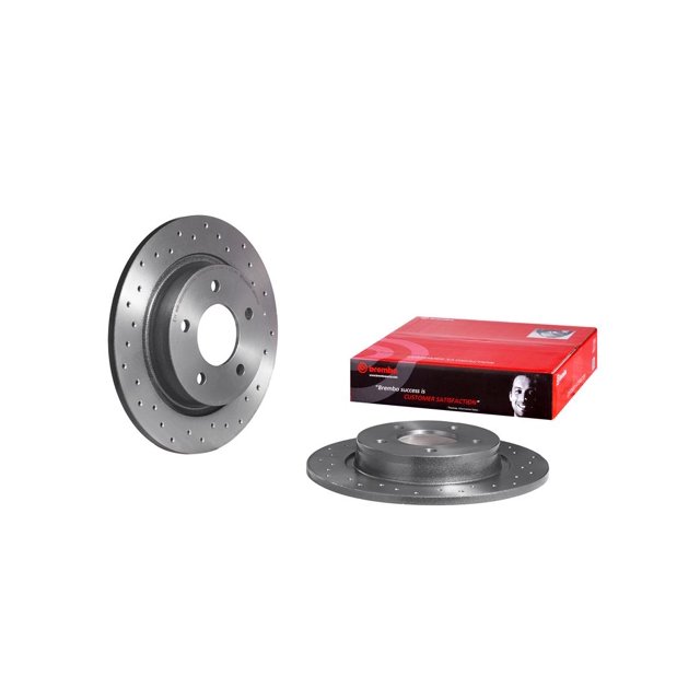 Convient 2004-2013 Mazda 3 Brembo Rotor de Frein 0899752XC02 Xtra; Percé Croix Solide; Design en une Pièce; Motif de Boulon de Roue 5 x 114.3 Millimètres; Chapeau de 160 Millimètres de Diamètre Intérieur