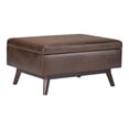 thumbnail image 3 of Simpli Home Owen - Ottoman - rectangular - faux air leather - distressed chestnut brown, 3 of 6