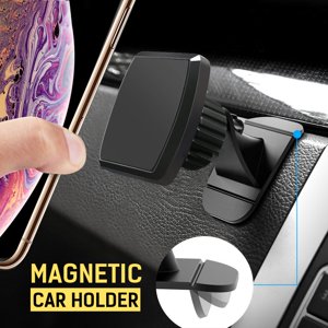 Support de voiture de téléphone magnétique 360° Rotation Support de téléphone de tableau de bord pour voiture avec fort adhésif aimant Support de voiture de téléphone, compatible avec tous les smartphones.