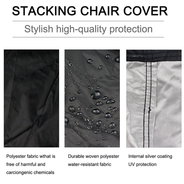 mmirethe Stackable Outdoor Furniture With These Chair Covers Convenient Storage Outdoor Protection Cover Black 68*68*72cm