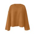 thumbnail image 4 of FAIWAD Women's Ribbed Knitted Pullover Tunic Tops Loose Lantern Sleeve Round Neck Solid Color Blouses Top, 4 of 4