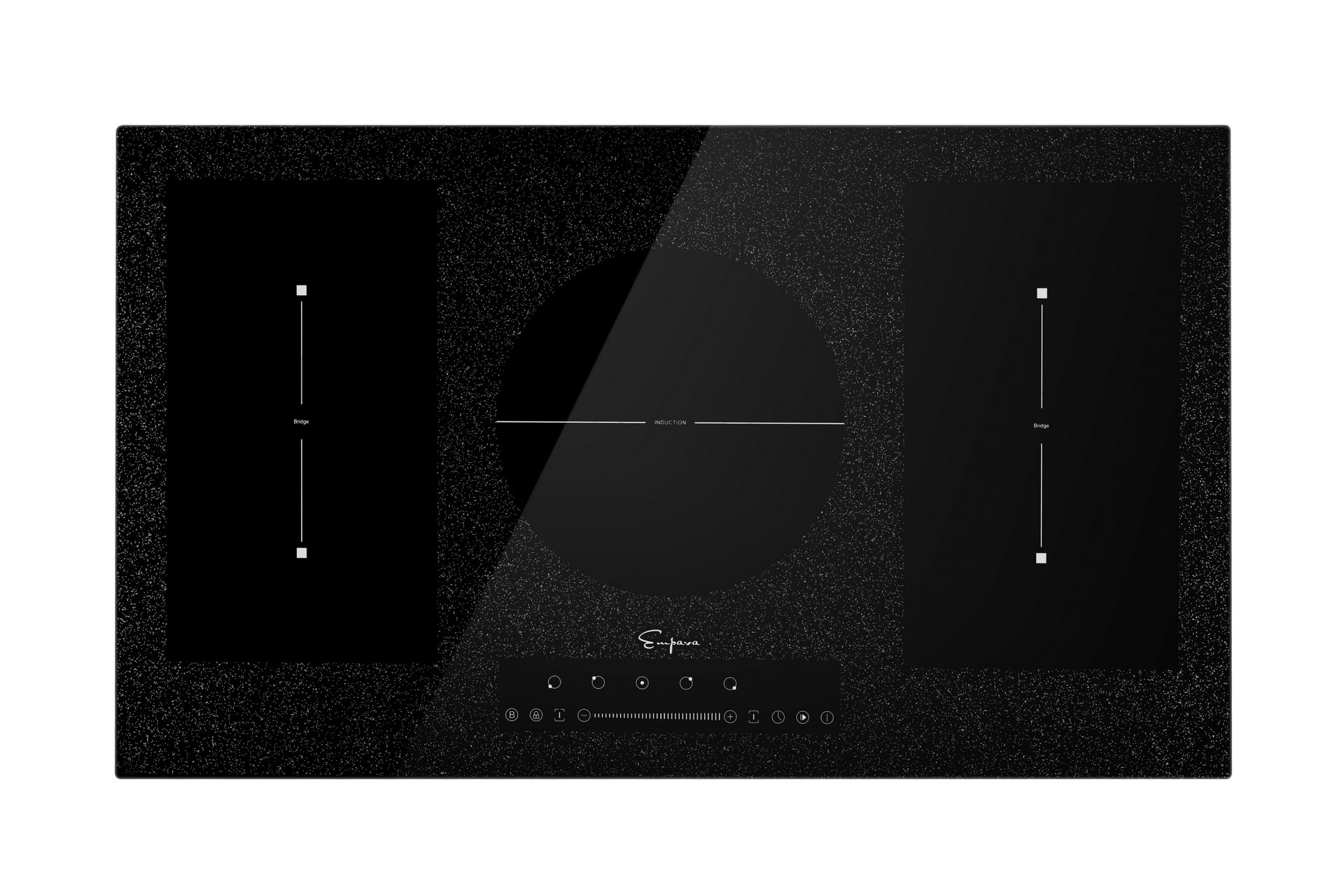 Empava 36 in Electric Stove Induction Cooktop with 5 Booster Burners Including 2 Flexi Bridge Element Smooth Surface in Black