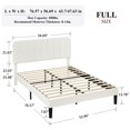 thumbnail image 2 of VECELO Full Size Upholstered Beds, Modern Platform Bed Frame with Adjustable Headboard, Wooden Slats Support/No Box Spring Needed, White, 2 of 8