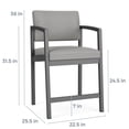 thumbnail image 3 of Lenox Fauteuil de Hanche pour Réception Salle d'Attente Soins de Santé / Acier Argenté / Noir, 3 of 5
