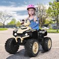 thumbnail image 2 of Costway 12V Kids 4-Wheeler ATV Quad Ride On Car w/ LED Light & Music Yellow, 2 of 10