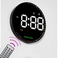 thumbnail image 4 of Todaioua Horloge Murale Numérique Multifonction avec Télécommande Affichage de la Température et de l'Humidité Alimentée par USB Silencieuse Horloge Ronde Moderne pour Salon Déco Maison, 4 of 9