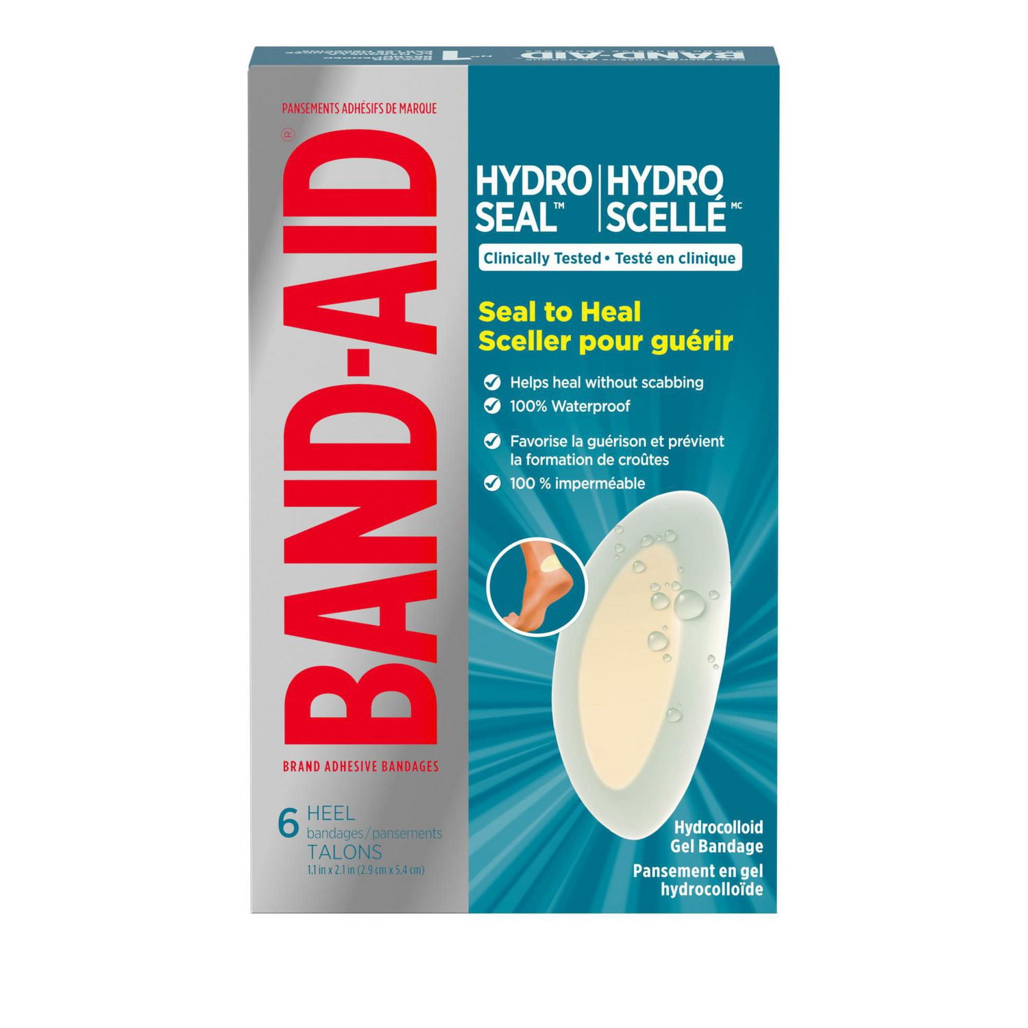 Dual Language Book First Band-Aid Hydrocolloid Bandages for Heels, Waterproof Adhesive, Hydro ...