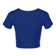 thumbnail image 5 of JIRNDf Hauts pour Femmes T-Shirts d'Été Tendance Mode Manches Courtes Mignon Court Basique Col Rond Coupe Ajustée Blouse pour Femmes Tunique Décontractée Hauts Bleu Foncé m, 5 of 5