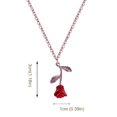thumbnail image 1 of PVCS Collier Pendentif Goutte d'Huile Tridimensionnelle rose Rouge pour Femmes Bijoux, 1 of 4