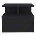 thumbnail image 3 of Pemberly Row Set of 2 Engineered Wood Dresser & Floating Nightstand in Black, 3 of 11
