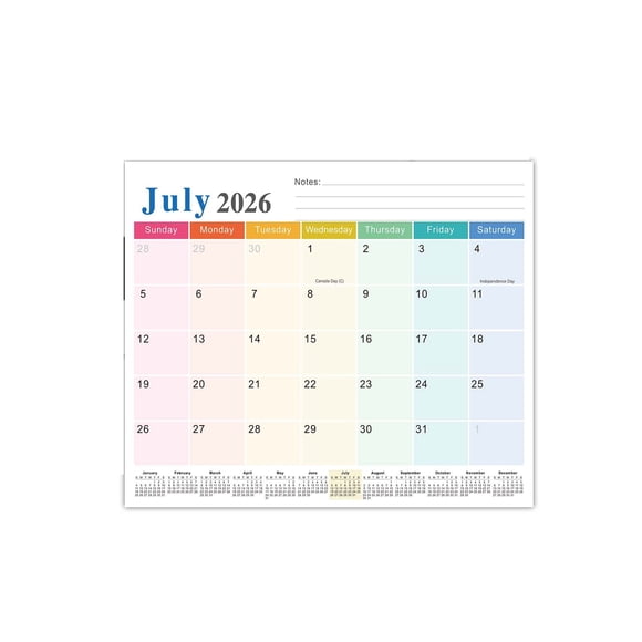 Magnetic Refrigerator Calendar Jul 2026 - Dec 2027, 18-Month Monthly Planner Fridge Magnet Calendar for Home Kitchen Organization, Watercolor Leaf Wall Hanging Schedule with Backing