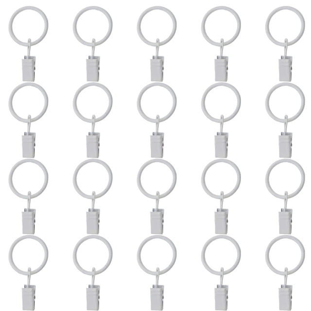 Harpily Fixing Clip Metal Curtain Hook 25Mm Inner Diameter Curtain Ring Clip Roman Ring 20Pc One Size Beige
