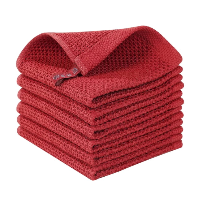 6 Piece Household Cleaning Cloth Cotton Weave Kitchen Towel Quick Dry