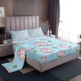 thumbnail image 1 of Erosebridal Pink Peach Sheet Set Twin, Kawaii Rabbit Bedding Sets Twin Size, Bunnies Room Decor 3pcs, 1 of 6